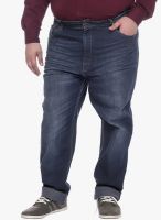 Pluss Blue Mid Rise Regular Fit Jeans