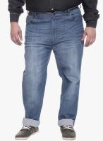 Pluss Blue Mid Rise Regular Fit Jeans