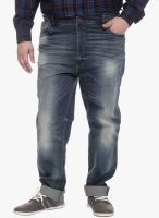 Pluss Blue Mid Rise Regular Fit Jeans