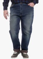 Pluss Blue Mid Rise Regular Fit Jeans