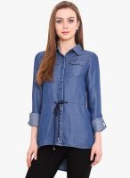 Pryma Donna Blue Colored Solid Shirt