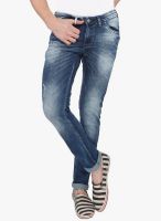 R&C Blue Mid Rise Slim Fit Jeans