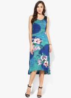 Rain & Rainbow Blue Colored Printed Shift Dress