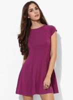 Rattrap Fuchsia Colored Solid Shift Dress