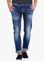 Rookies Blue Mid Rise Slim Fit Jeans