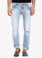 Rookies Blue Mid Rise Slim Fit Jeans