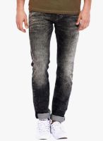 Rookies Grey Mid Rise Slim Fit Jeans