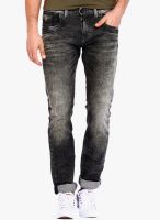 Rookies Grey Mid Rise Slim Fit Jeans