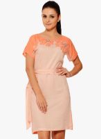 Rsvp Cross Peach Colored Embroidered Shift Dress