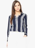 SbuyS Navy Blue Striped Shirt