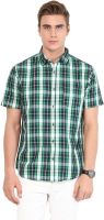 Silver Streak Men's Checkered Casual Green Shirt