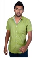 Sting Men's Solid Casual Green Shirt