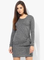 TOPSHOP Grey Colored Solid Shift Dress