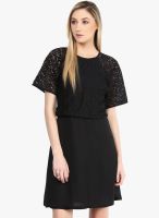 The Vanca Black Embroidered Shift Dress