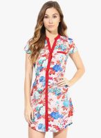 The Vanca Red Colored Printed Shift Dress