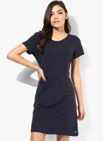 Tom Tailor Navy Blue Colored Solid Shift Dress