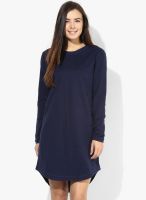 Tommy Hilfiger Navy Blue Colored Checked Shift Dress