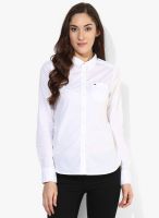 Tommy Hilfiger White Solid Shirt
