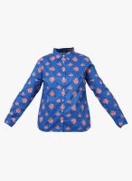 United Colors of Benetton Blue Long Sleeve Floral Print Shirt