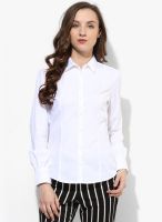 Van Heusen White Solid Shirt