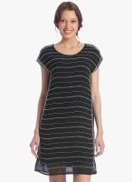 Vero Moda Black Colored Striped Shift Dress
