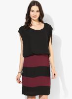 Vero Moda Black Colored Striped Shift Dress