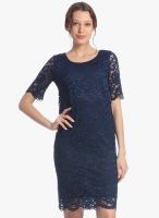 Vero Moda Blue Colored Solid Shift Dress