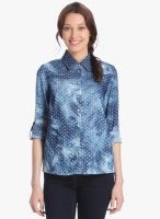 Vero Moda Blue Printed Shirt