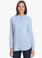 Vero Moda Blue Solid Shirt