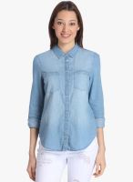 Vero Moda Blue Solid Shirt