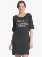Vero Moda Dark Grey Colored Printed Shift Dress