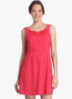 Vero Moda Pink Color Solid Shift Dress