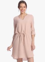 Vero Moda Pink Colored Solid Shift Dress