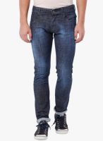 Vintage Navy Blue Mid Rise Slim Fit Jeans