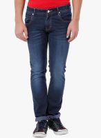 Vintage Navy Blue Mid Rise Slim Fit Jeans