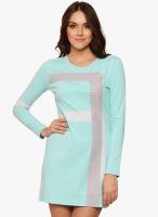 Why Knot Light Blue Colored Solid Shift Dress