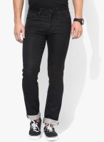 Wills Lifestyle Black Mid Rise Slim Fit Jeans