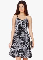 20dresses Black Colored Printed Skater Dress