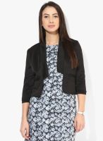 Annabelle By Pantaloons Black Solid Winter Shrug
