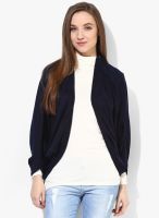 Annabelle By Pantaloons Navy Blue Solid Shrug