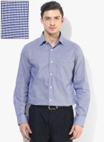 Arrow Blue Checked Regular Fit Formal Shirt