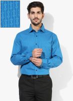 Arrow Blue Printed Regular Fit Formal Shirt