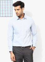 Arrow Light Blue Checks Slim Fit Formal Shirt