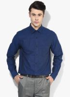 Arrow Navy Blue Solid Regular Fit Formal Shirt