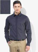 Arrow New York Dark Grey Printed Slim Fit Formal Shirt