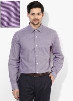 Arrow Purple Checked Regular Fit Formal Shirt