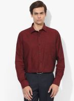 Arrow Red Solid Regular Fit Formal Shirt