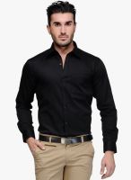 Canary London Black Solid Slim Fit Formal Shirt