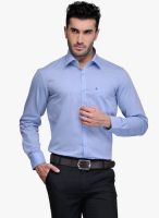 Canary London Blue Solid Slim Fit Formal Shirt