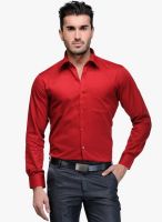 Canary London Red Solid Slim Fit Formal Shirt